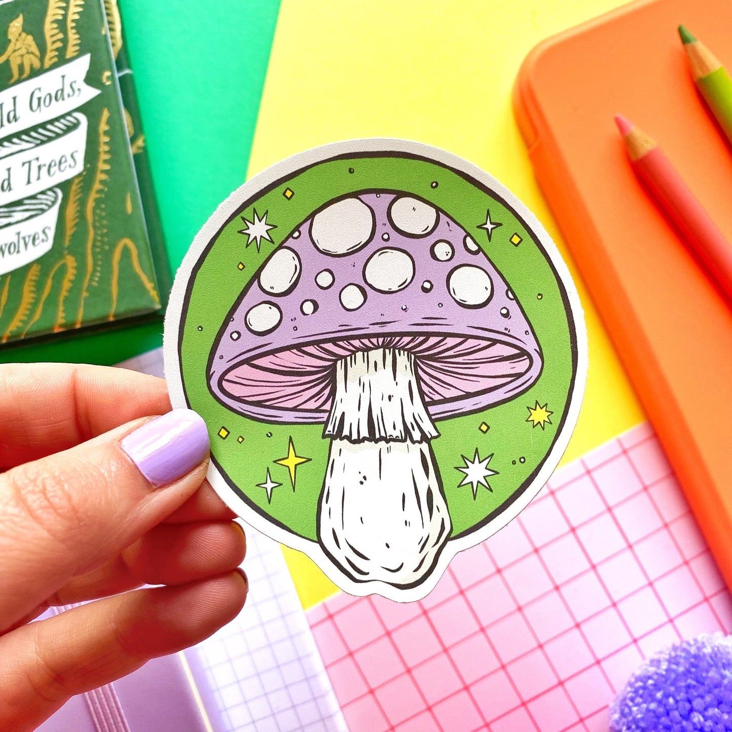 Lilac Mushroom Sticker