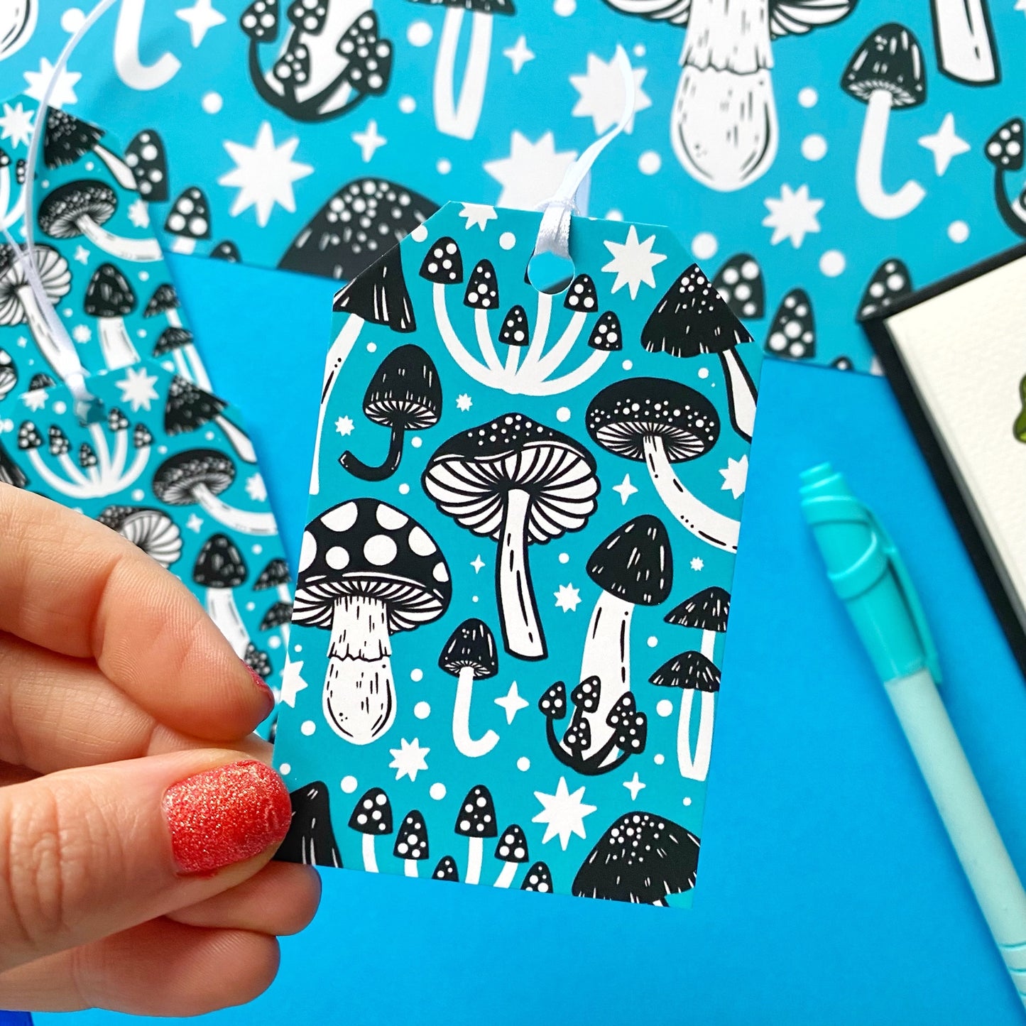 Blue Mushroom Gift Tags