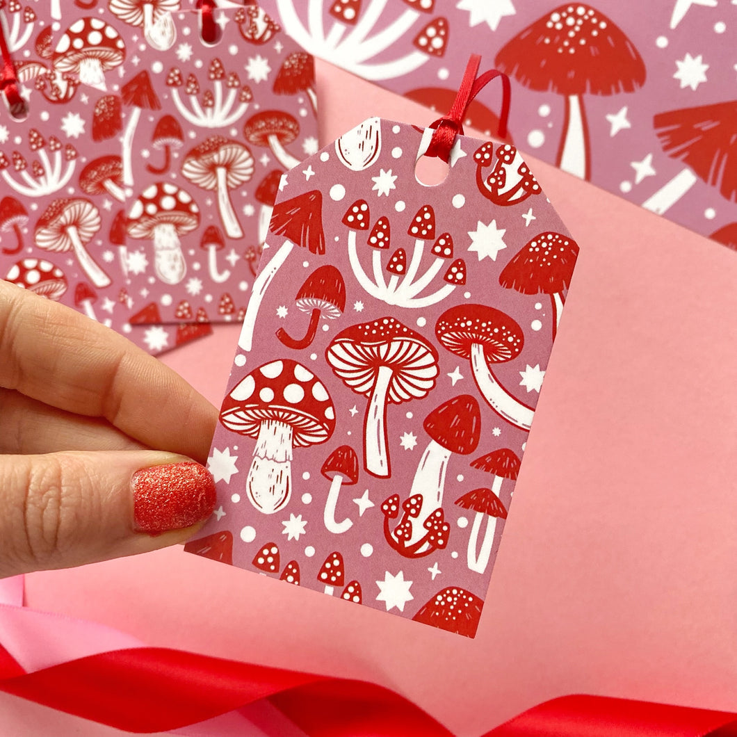 Pink Mushroom Gift Tags