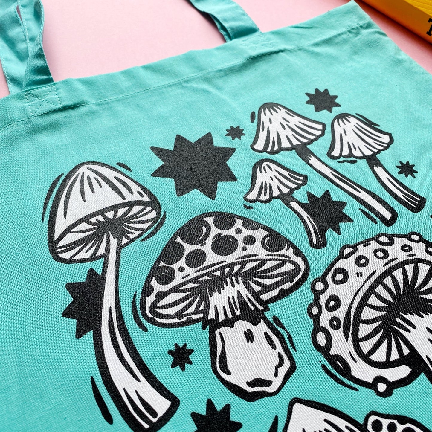 Mint Green Mushroom Tote Bag