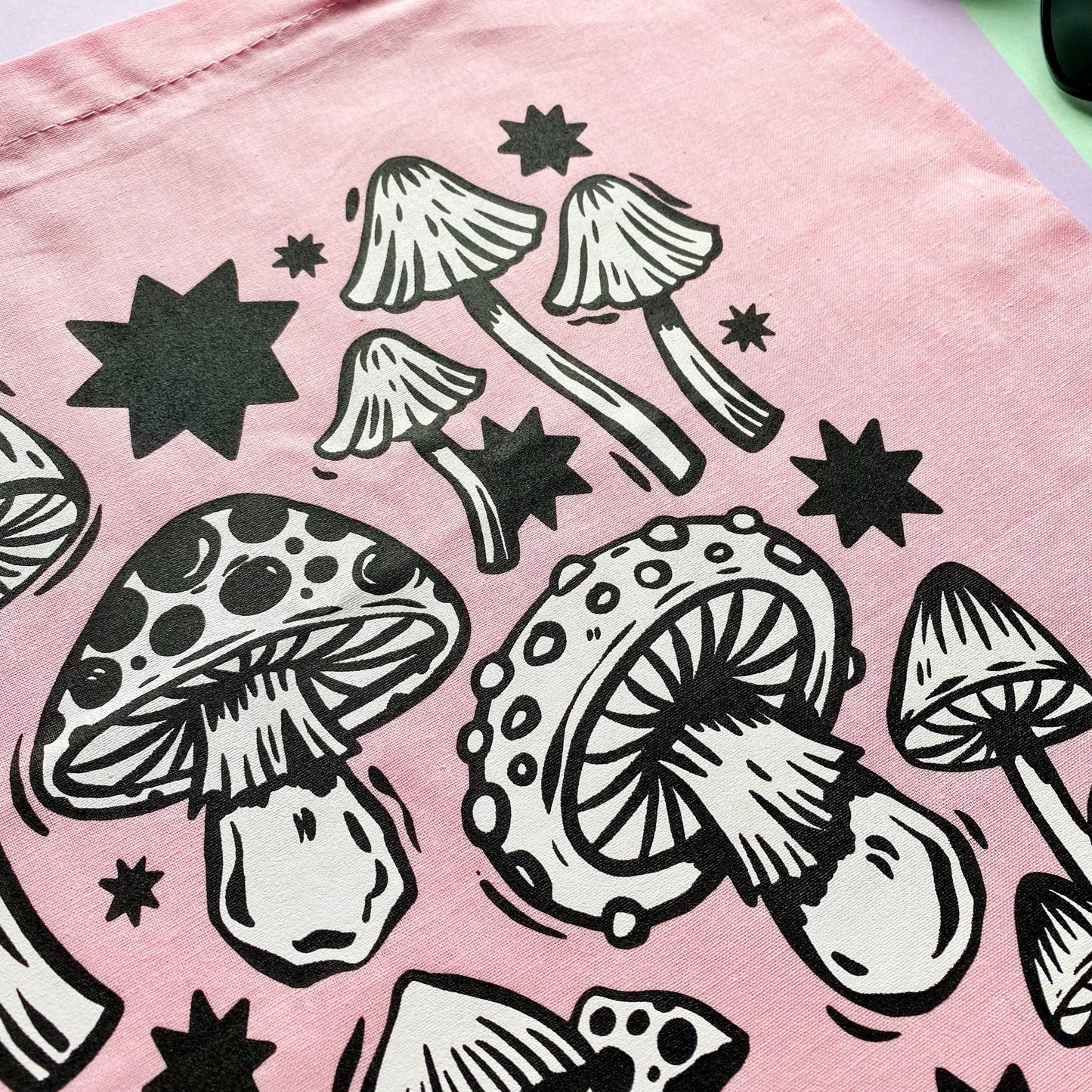 Pink Mushroom Tote Bag