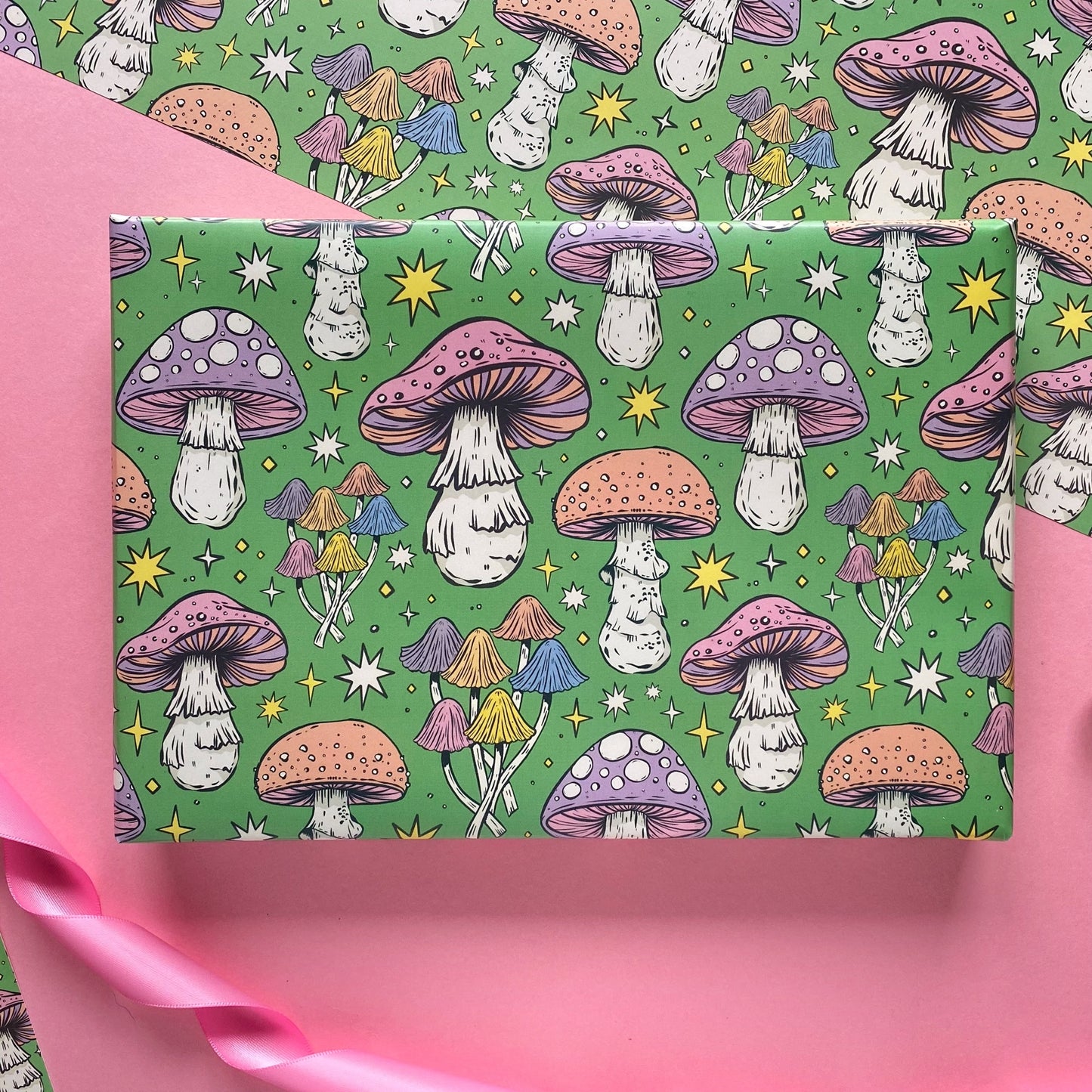 Green Mushroom Gift Wrap