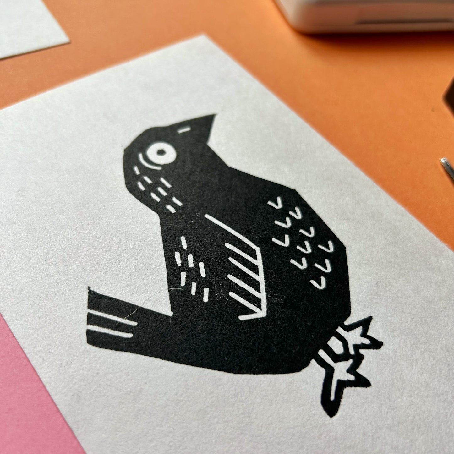 Blackbird Lino Cut Print