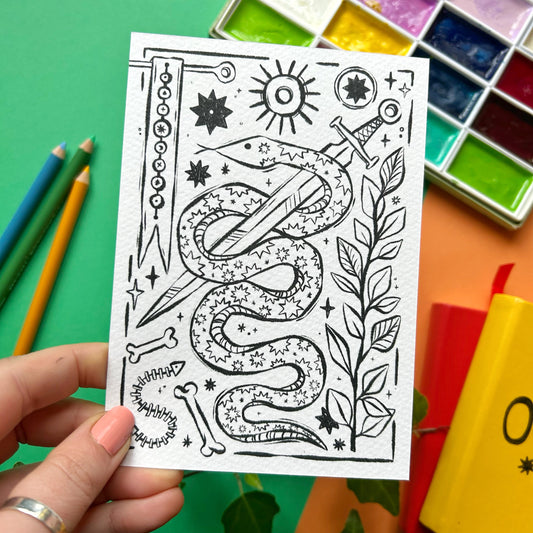Sketchbook Snake Postcard
