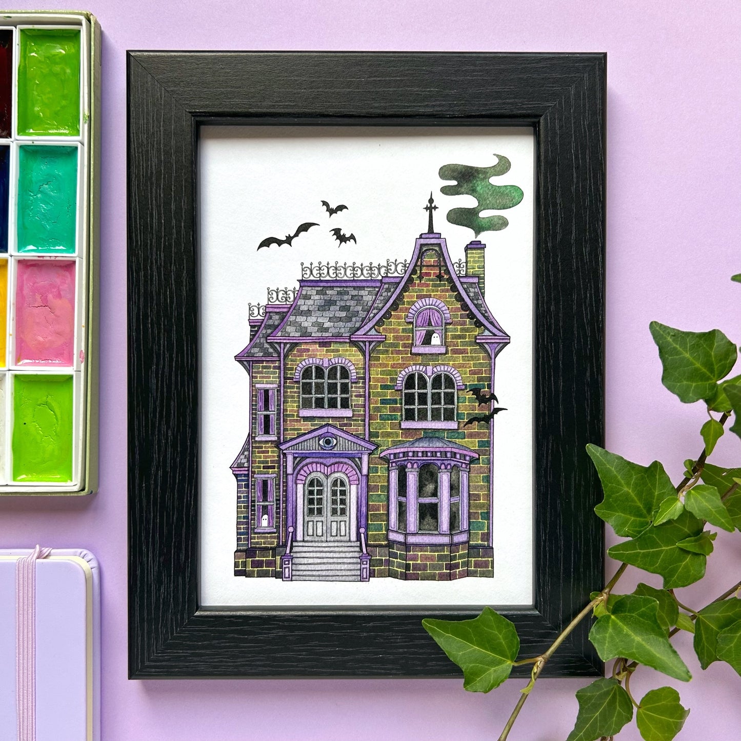 Haunted House Watercolour Print