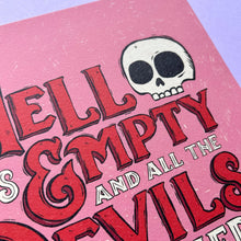 Shakespeare Hell is Empty Print