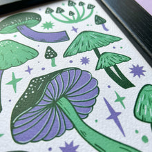 Mint and Lilac Mushroom Print